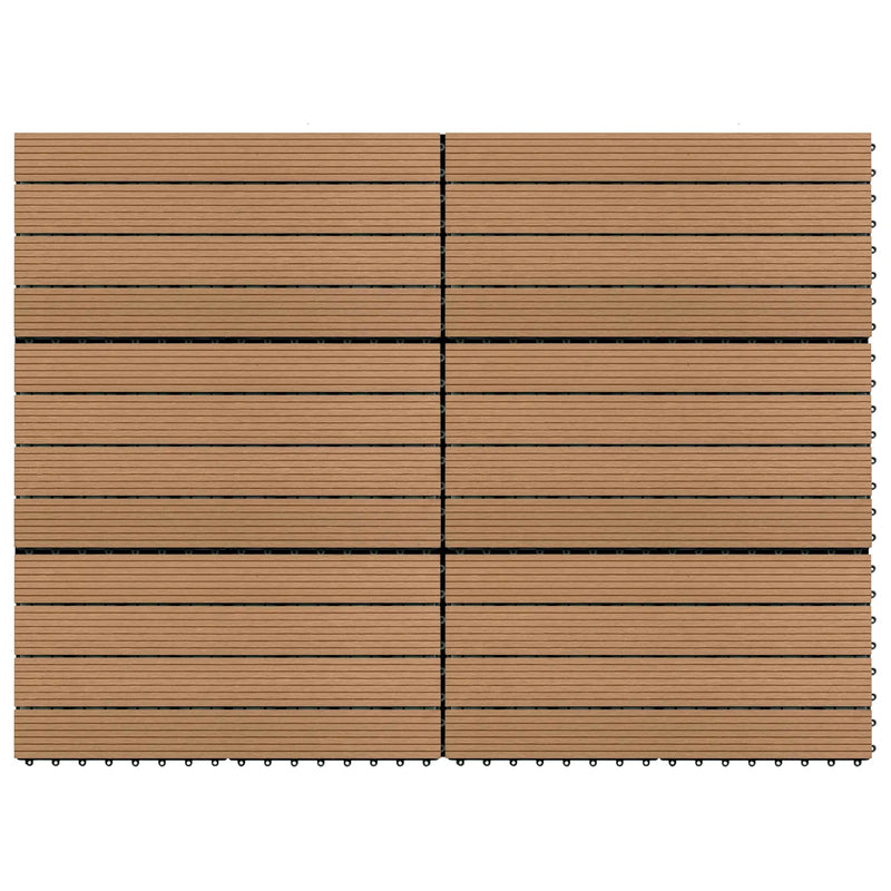 Decking Tile 6 pcs Brown 60 x 30 cm WPC