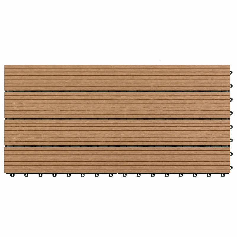 Decking Tile 6 pcs Brown 60 x 30 cm WPC