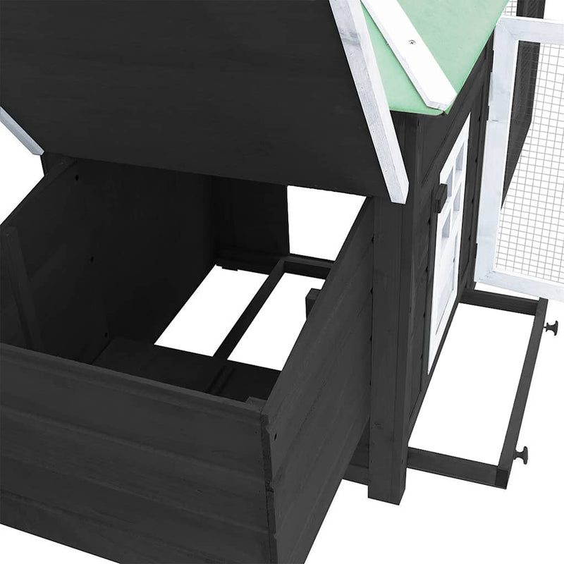 vidaXL Chicken Coop with Nest Box Grey 190x72x102 cm Solid Firwood