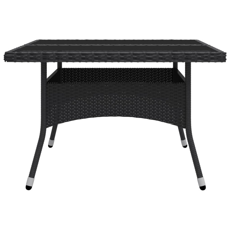 vidaXL 9 Piece Garden Dining Set Poly Rattan and Glass Black