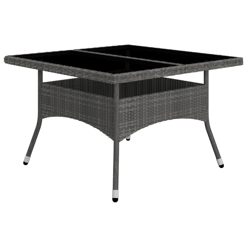 vidaXL 9 Piece Garden Dining Set Poly Rattan and Glass Grey