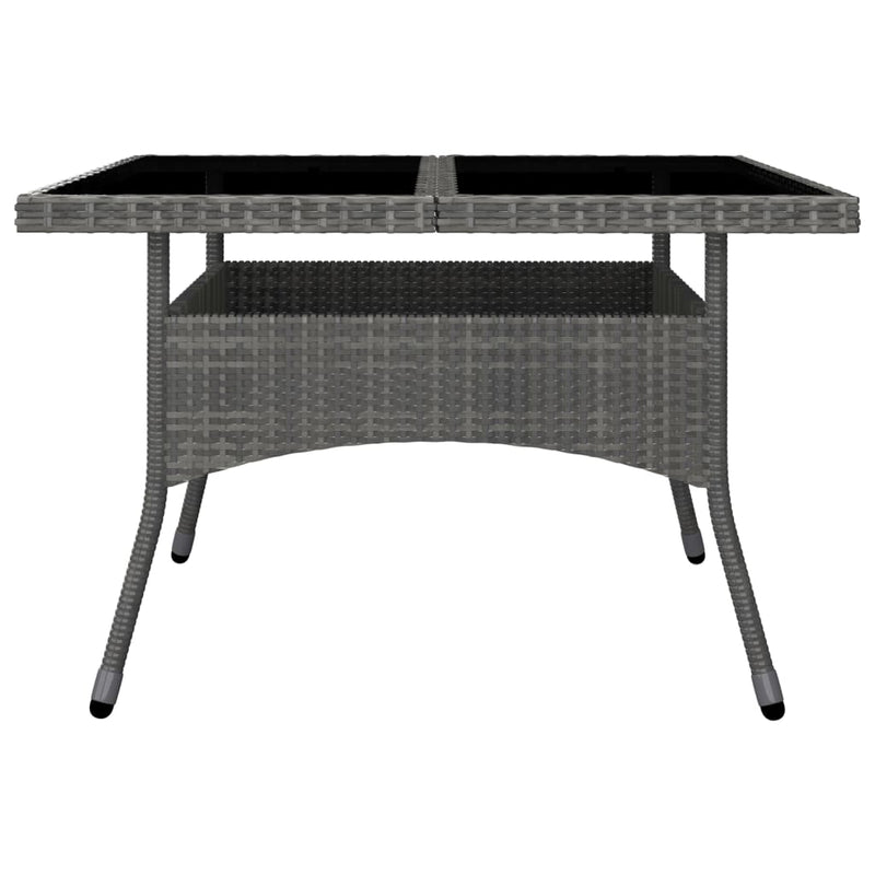vidaXL 9 Piece Garden Dining Set Poly Rattan and Glass Grey