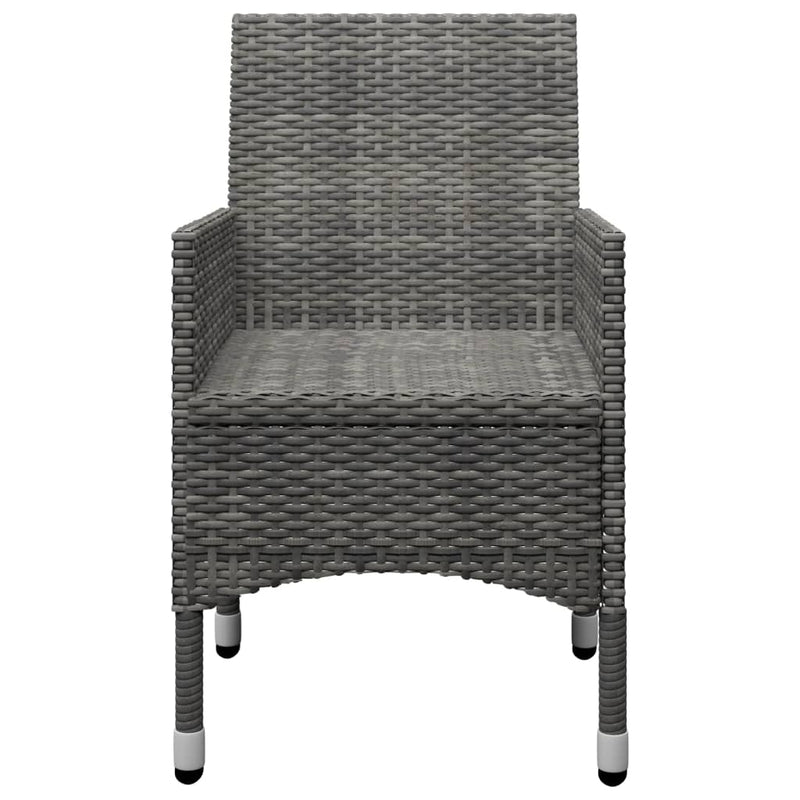 vidaXL 9 Piece Garden Dining Set Poly Rattan and Glass Grey