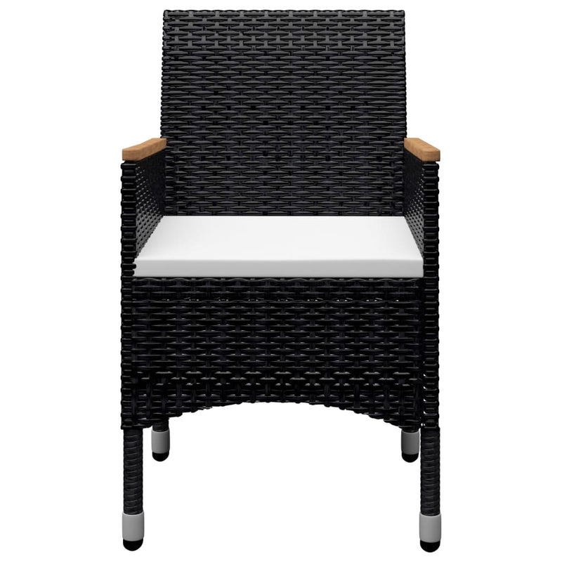 vidaXL 9 Piece Garden Dining Set Poly Rattan and Acacia Wood Black