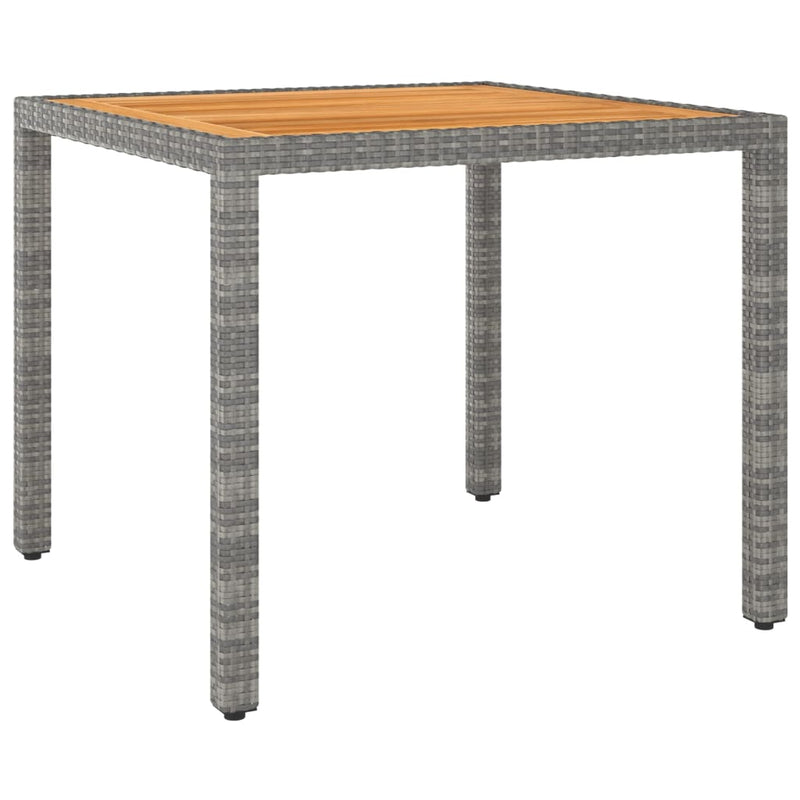 vidaXL 5 Piece Garden Dining Set Poly Rattan & Solid Acacia Wood Grey