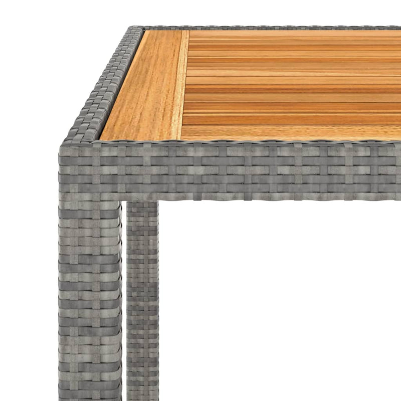 vidaXL 5 Piece Garden Dining Set Poly Rattan & Solid Acacia Wood Grey