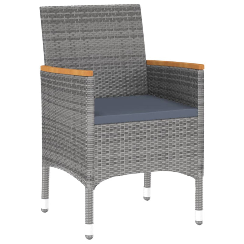 vidaXL 5 Piece Garden Dining Set Poly Rattan Grey