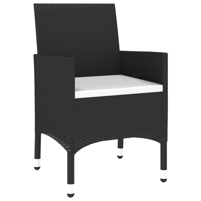vidaXL 7 Piece Garden Dining Set Poly Rattan Black
