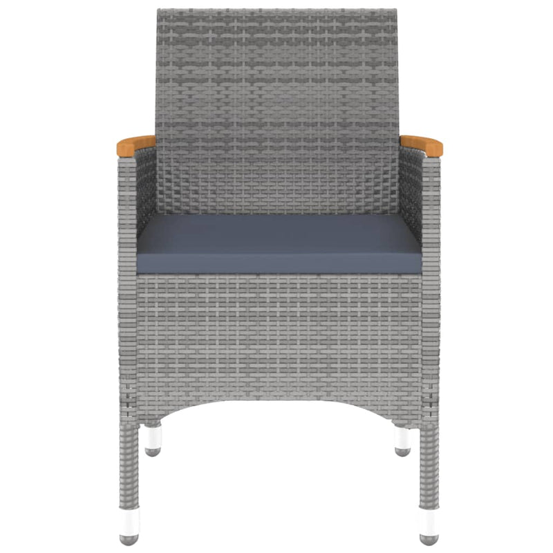 vidaXL 7 Piece Garden Dining Set Poly Rattan Grey