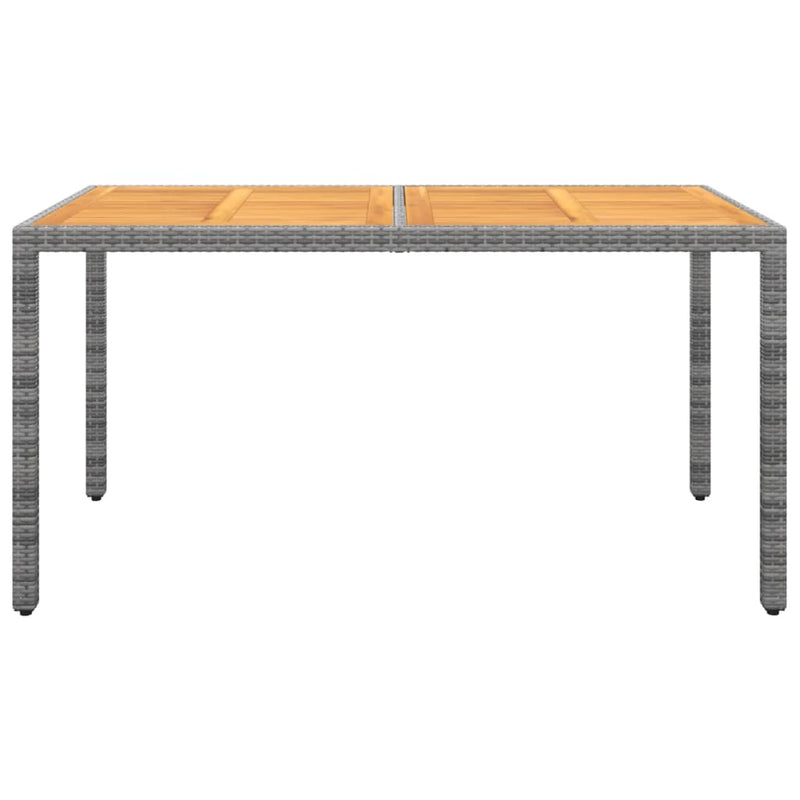 vidaXL 7 Piece Garden Dining Set Poly Rattan Grey
