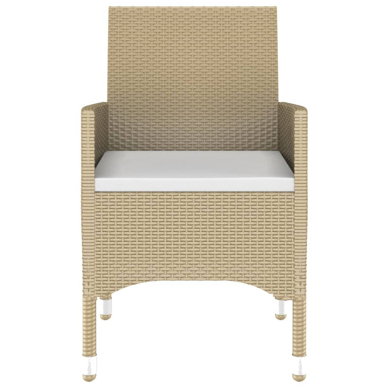 vidaXL 9 Piece Garden Dining Set Poly Rattan Beige