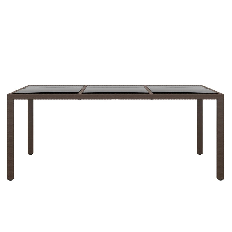 vidaXL 9 Piece Garden Dining Set Poly Rattan Brown