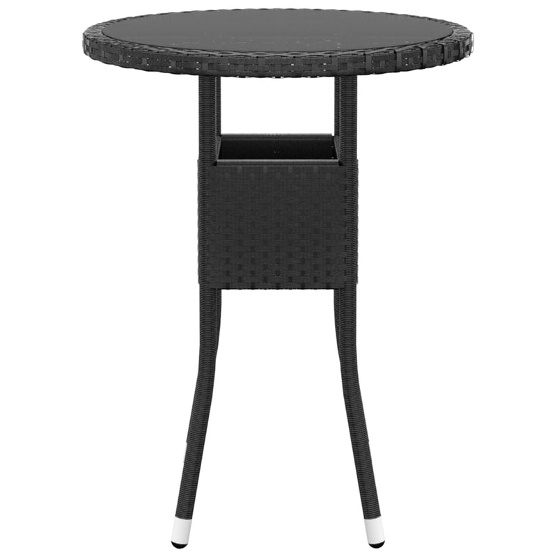 vidaXL 3 Piece Garden Dining Set Poly Rattan Black