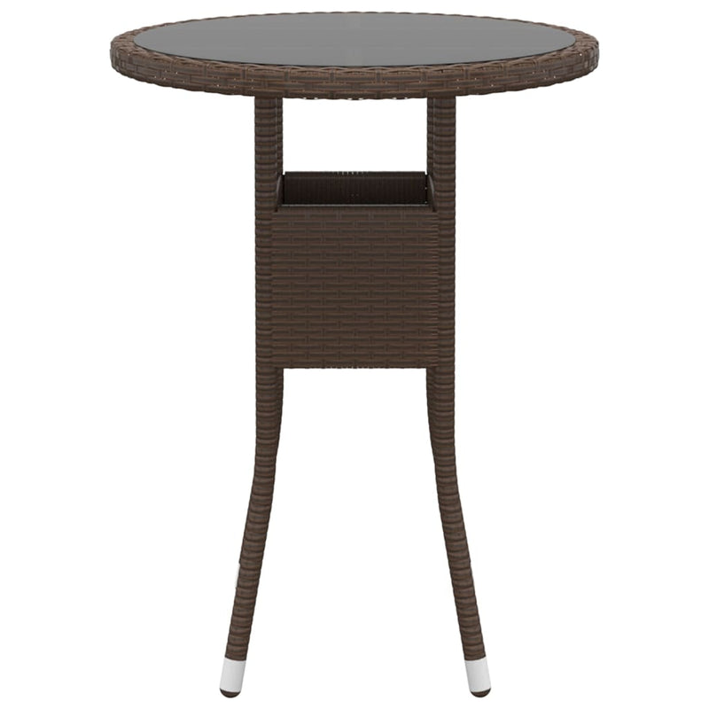 vidaXL 3 Piece Garden Dining Set Poly Rattan Brown