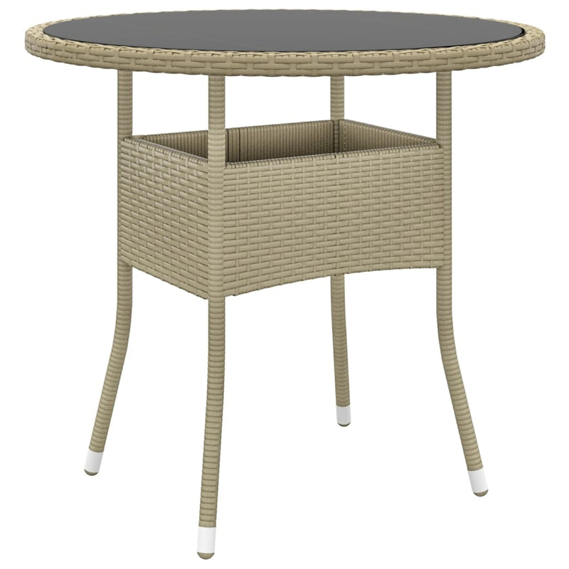 vidaXL 3 Piece Garden Dining Set Poly Rattan Beige