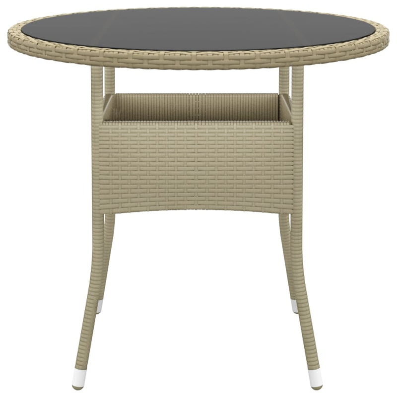 vidaXL 3 Piece Garden Dining Set Poly Rattan Beige