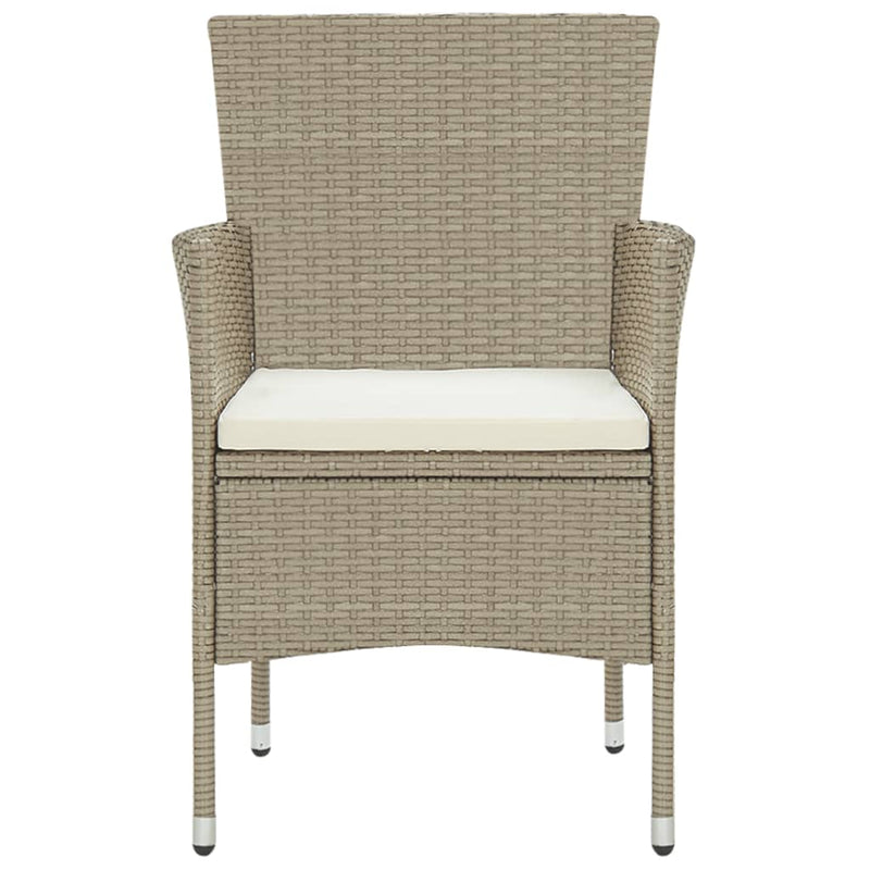 vidaXL 5 Piece Garden Dining Set Poly Rattan Beige