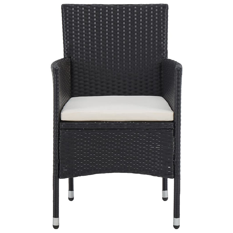 vidaXL 5 Piece Garden Dining Set Poly Rattan Black