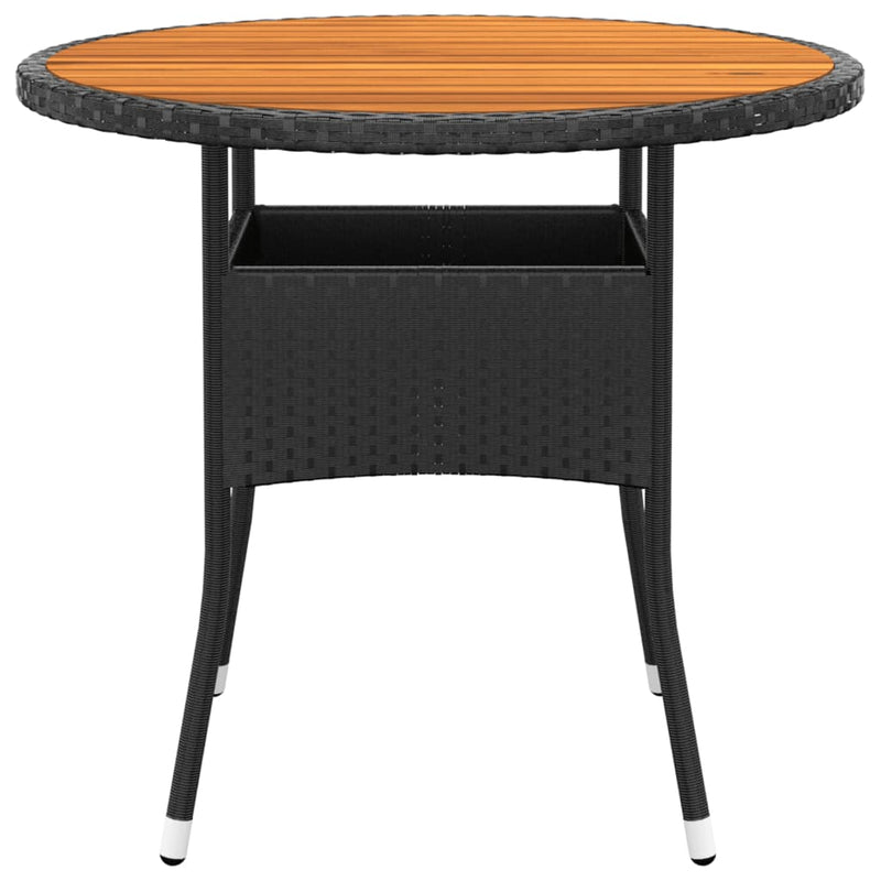 vidaXL 5 Piece Garden Dining Set Poly Rattan Black