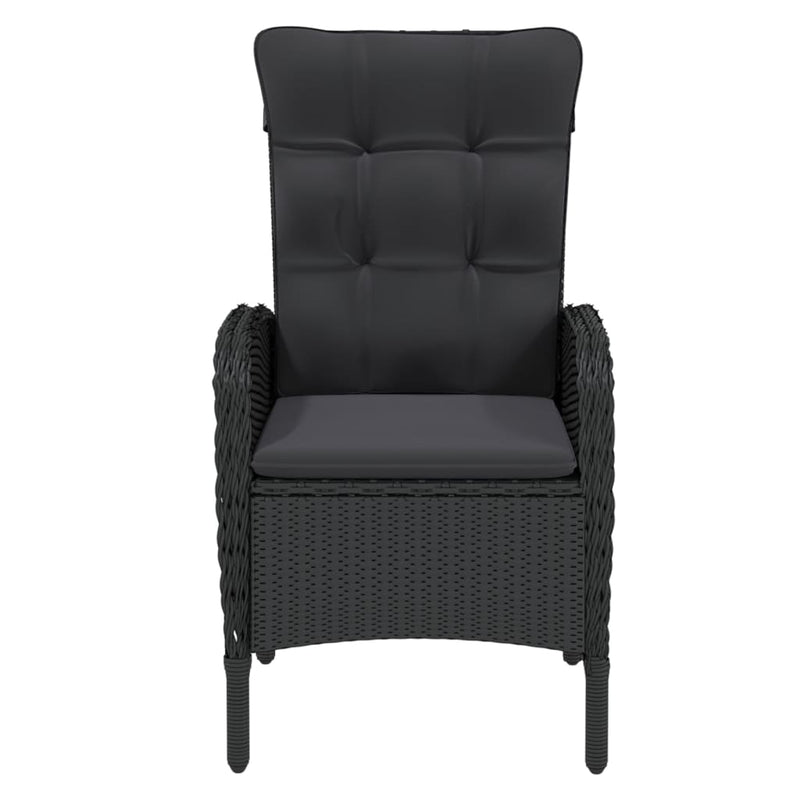 vidaXL 3 Piece Garden Dining Set Poly Rattan Black