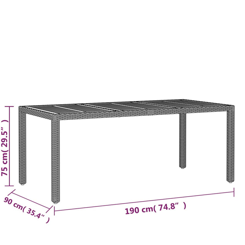 vidaXL 7 Piece Garden Dining Set Poly Rattan Black