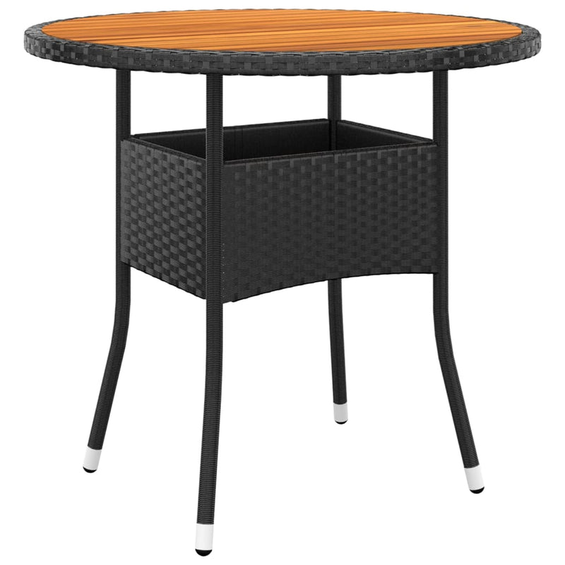 vidaXL 3 Piece Garden Bistro Set Poly Rattan Black