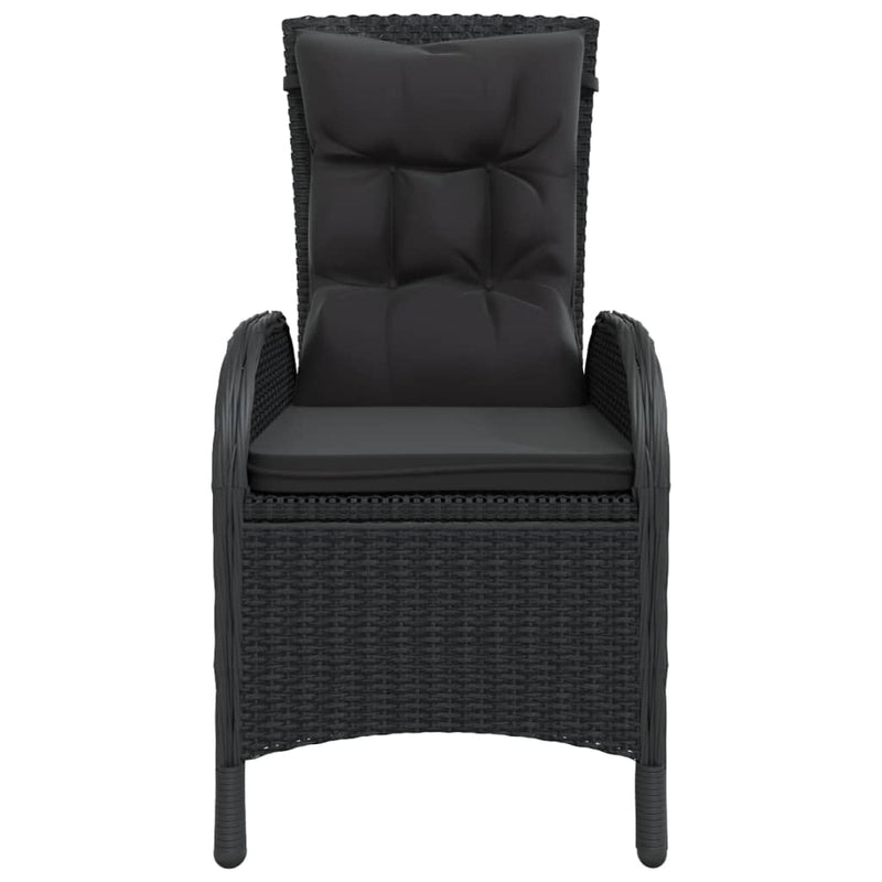 vidaXL 5 Piece Garden Bistro Set Poly Rattan Black