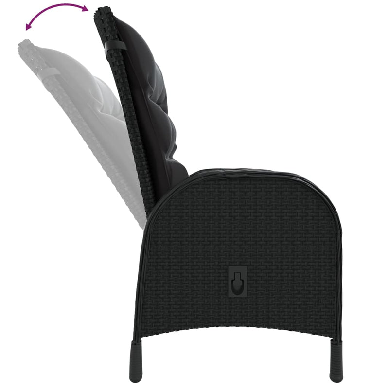 vidaXL 5 Piece Garden Bistro Set Poly Rattan Black