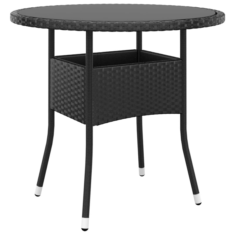 vidaXL 5 Piece Garden Bistro Set Poly Rattan Black