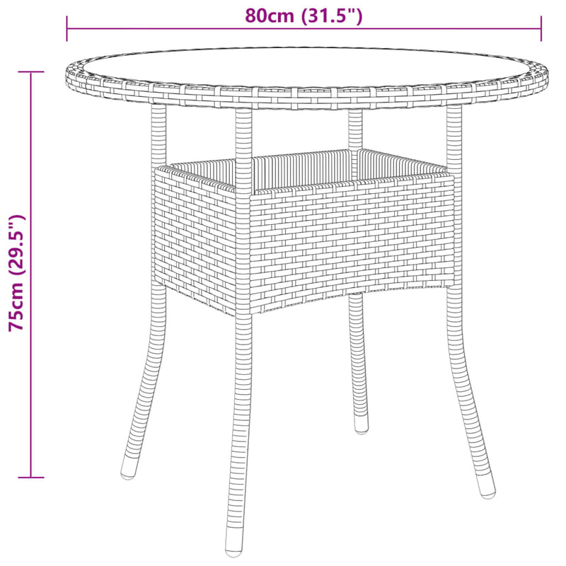 vidaXL 5 Piece Garden Bistro Set Poly Rattan Black