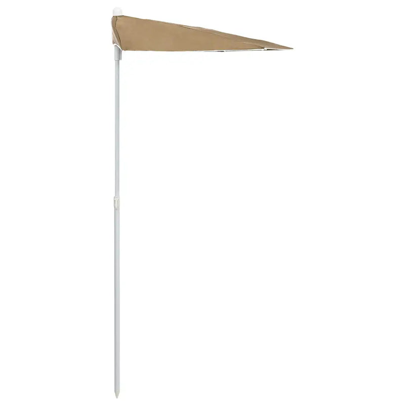 Garden Half Parasol with Pole 180x90 cm Taupe