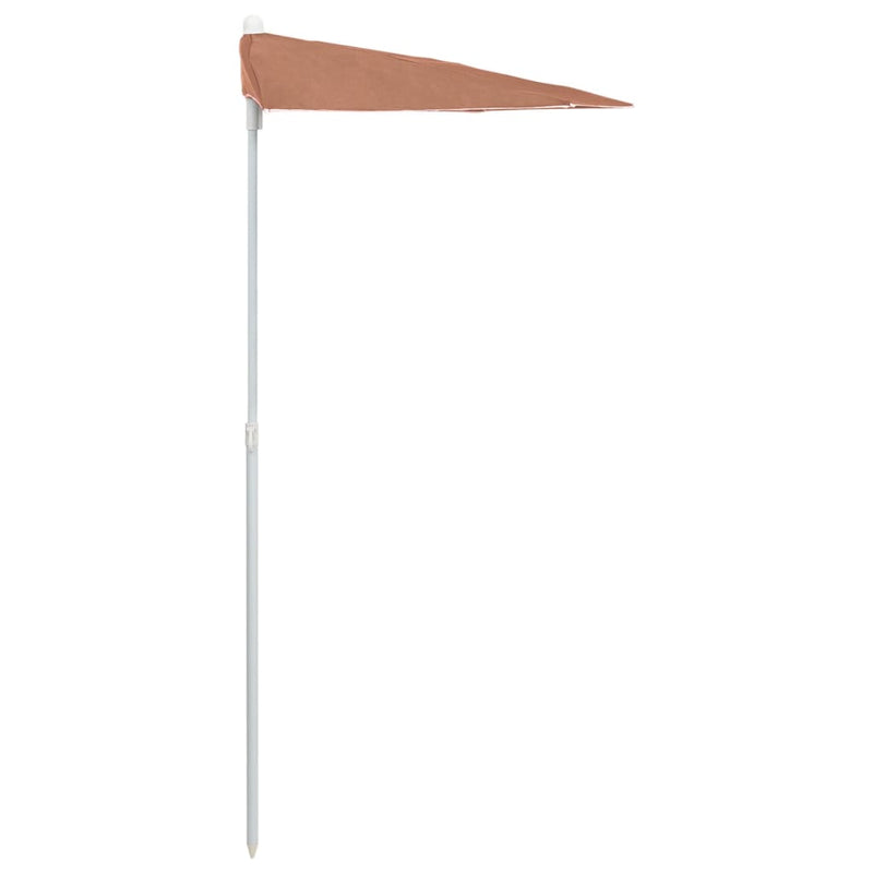 vidaXL Garden Half Parasol with Pole 180x90 cm Terracotta