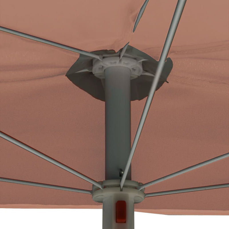 vidaXL Garden Half Parasol with Pole 180x90 cm Terracotta