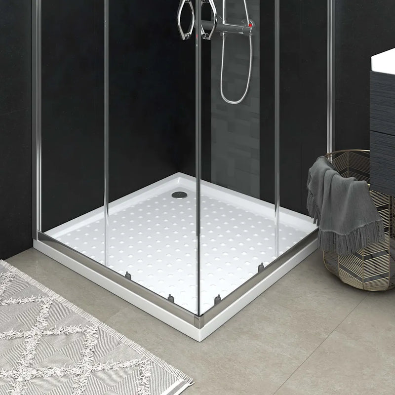 Shower Base Tray with Dots White 90x90x4 cm ABS