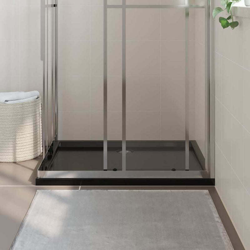 vidaXL Rectangular ABS Shower Base Tray Black 80x100 cm