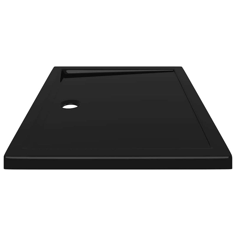 vidaXL Rectangular ABS Shower Base Tray Black 80x100 cm
