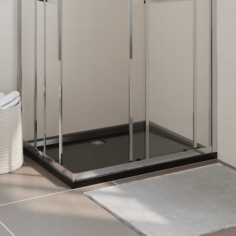 vidaXL Rectangular ABS Shower Base Tray Black 80x100 cm