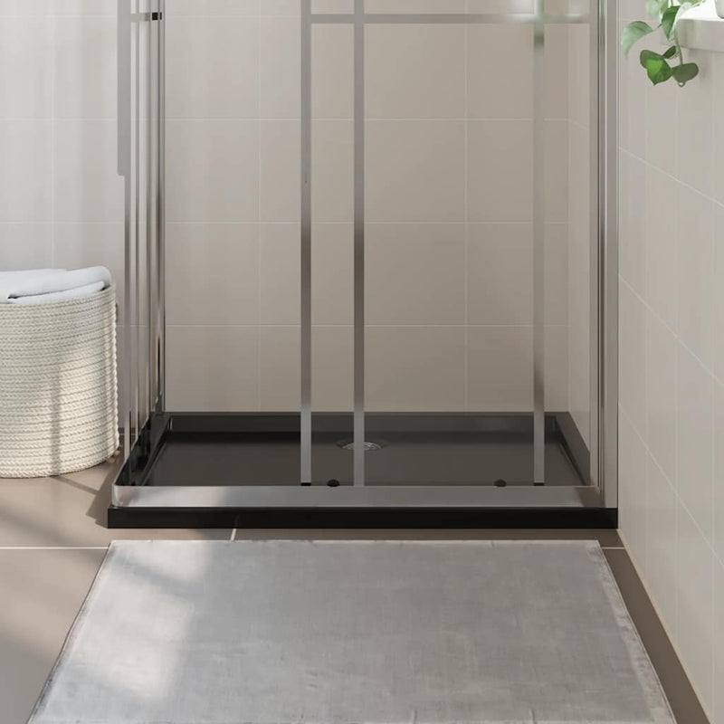 vidaXL Rectangular ABS Shower Base Tray Black 70x100 cm