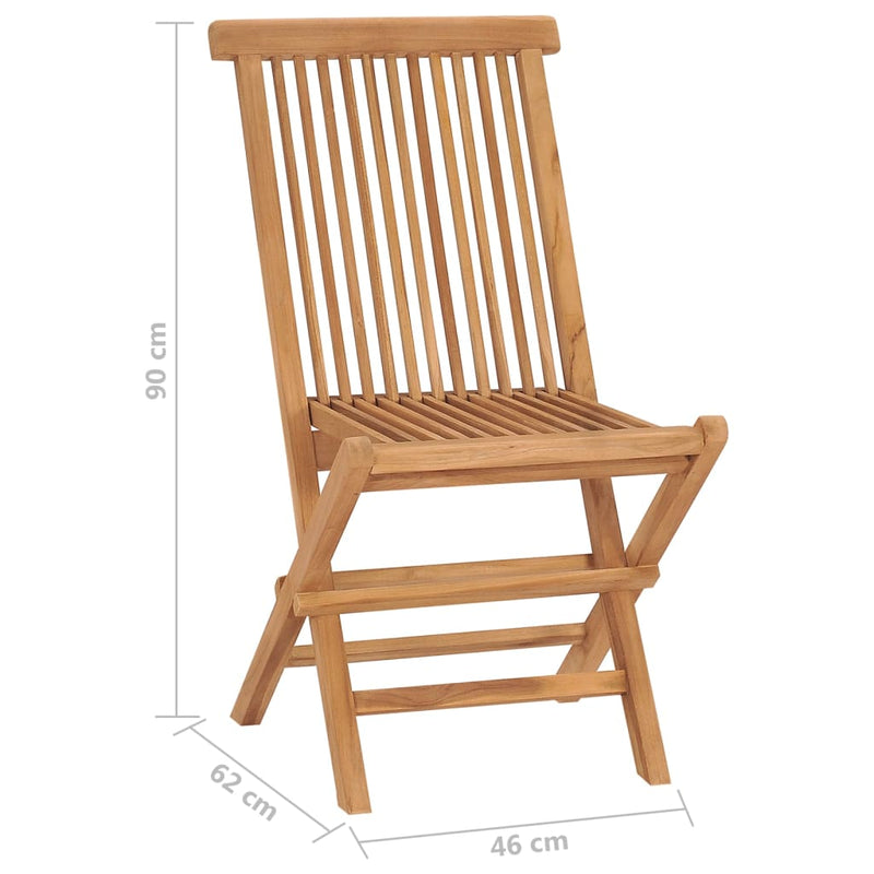 vidaXL Folding Garden Chairs 2 pcs Solid Wood Teak