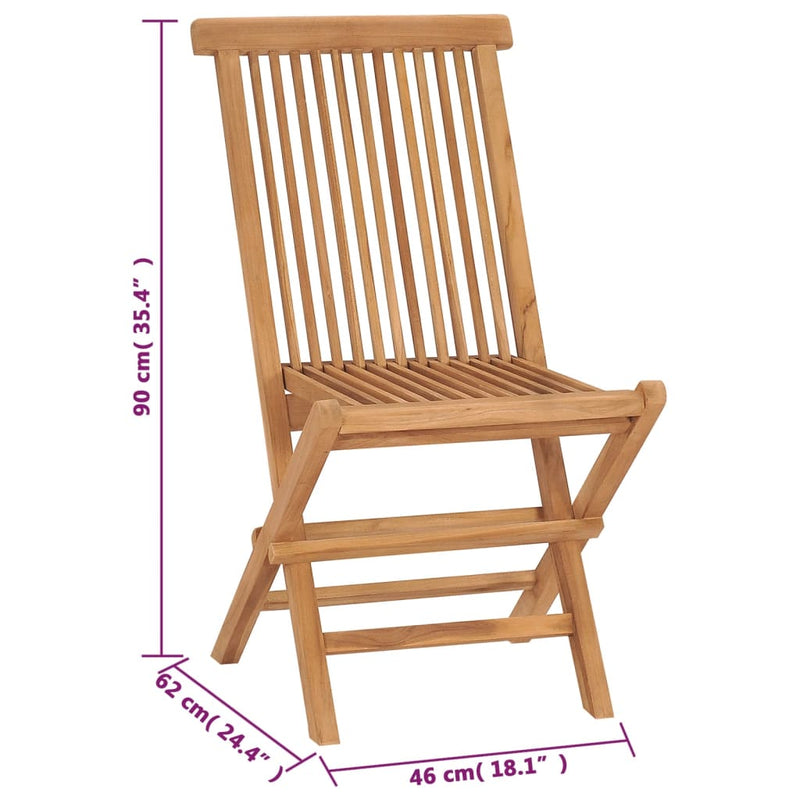 vidaXL Folding Garden Chairs 4 pcs Solid Wood Teak