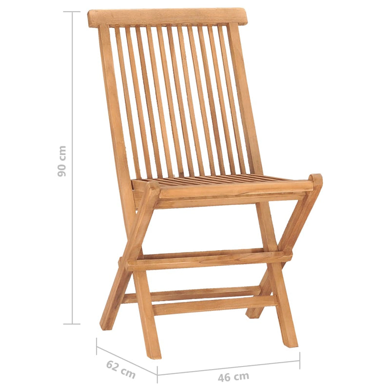 vidaXL 3 Piece Folding Outdoor Dining Set Solid Wood Teak