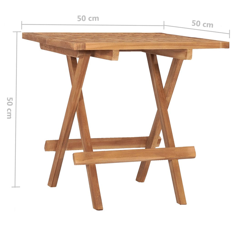 vidaXL 3 Piece Folding Outdoor Dining Set Solid Wood Teak