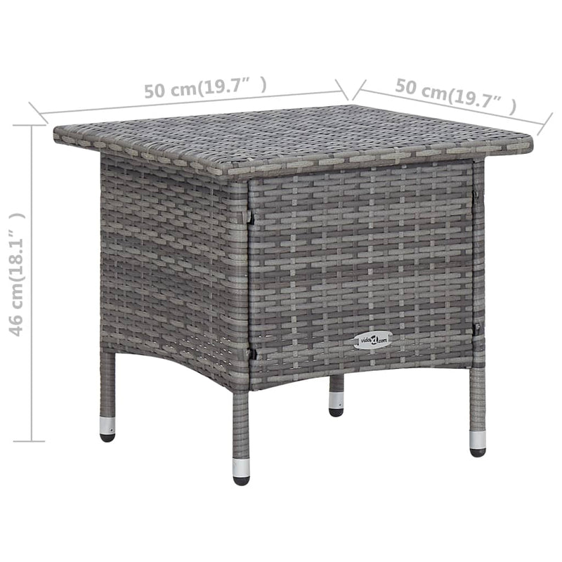3 Piece Garden Lounge Set with Cushions Poly Rattan Grey