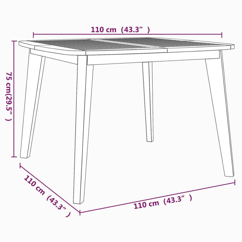vidaXL 5 Piece Garden Dining Set Solid Wood Acacia