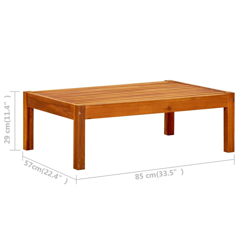 vidaXL Garden Bench with Table & Footrests Solid Acacia Wood