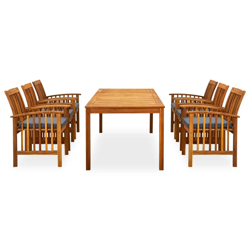 vidaXL 7 Piece Garden Dining Set with Cushions Solid Acacia Wood