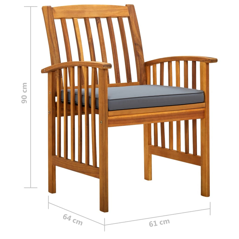 vidaXL 9 Piece Garden Dining Set with Cushions Solid Acacia Wood