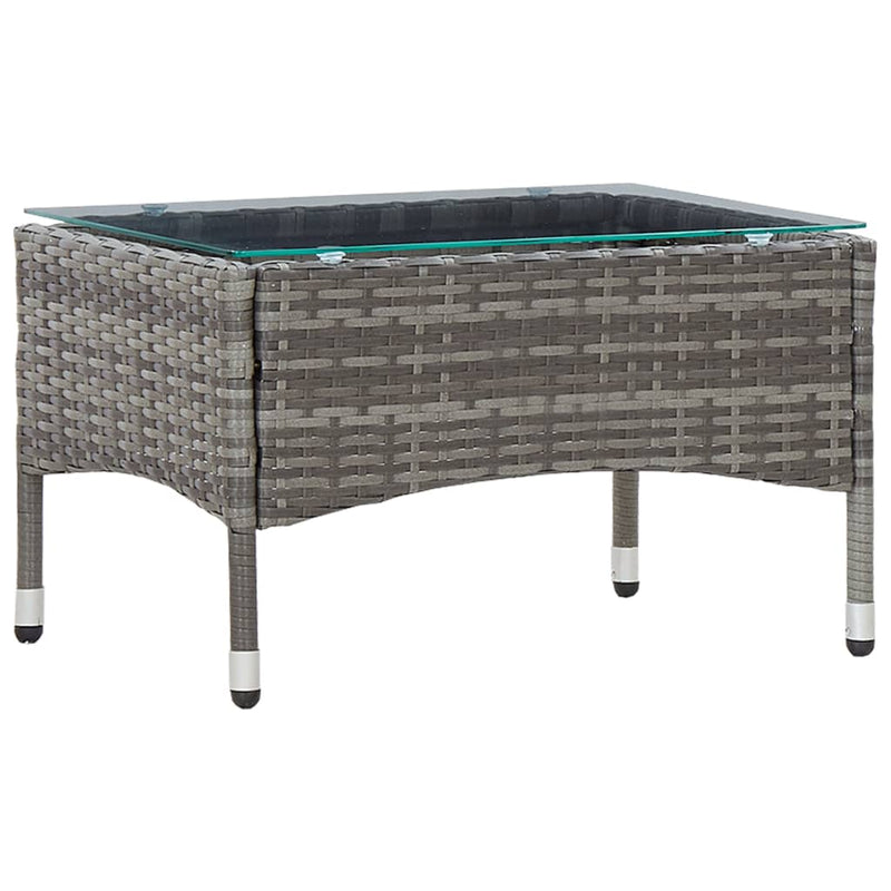 vidaXL 2 Piece Garden Lounge Set with Cushion Poly Rattan Grey
