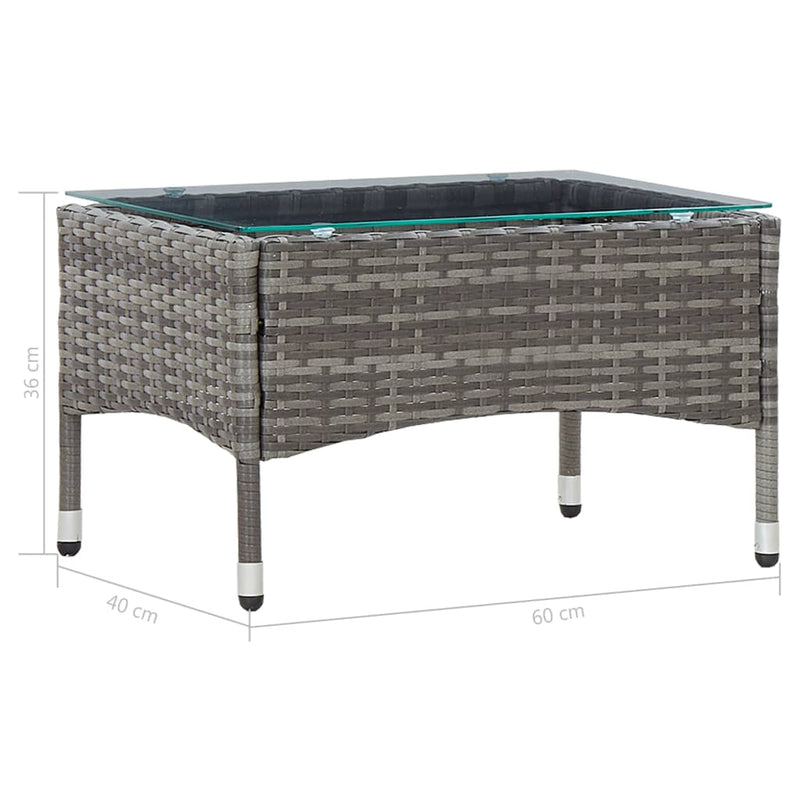 vidaXL 2 Piece Garden Lounge Set with Cushion Poly Rattan Grey