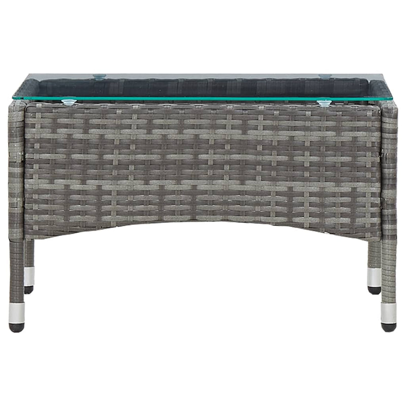 vidaXL 2 Piece Garden Lounge Set with Cushion Poly Rattan Grey